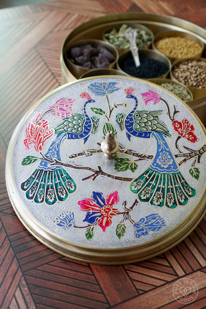Sacred Peacock Indian Spice Box