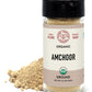 2 oz glass jar of Pure Indian Foods Organic Amchoor Powder. This amchur is made from organic, dried mangoes.