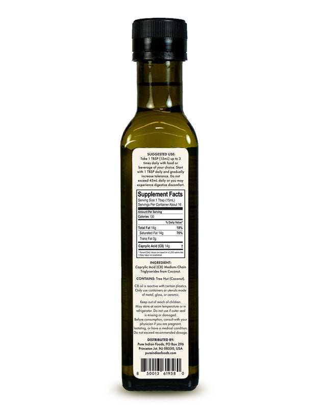 C8 Caprylic Acid (Unflavored MCT Oil) 250 mL