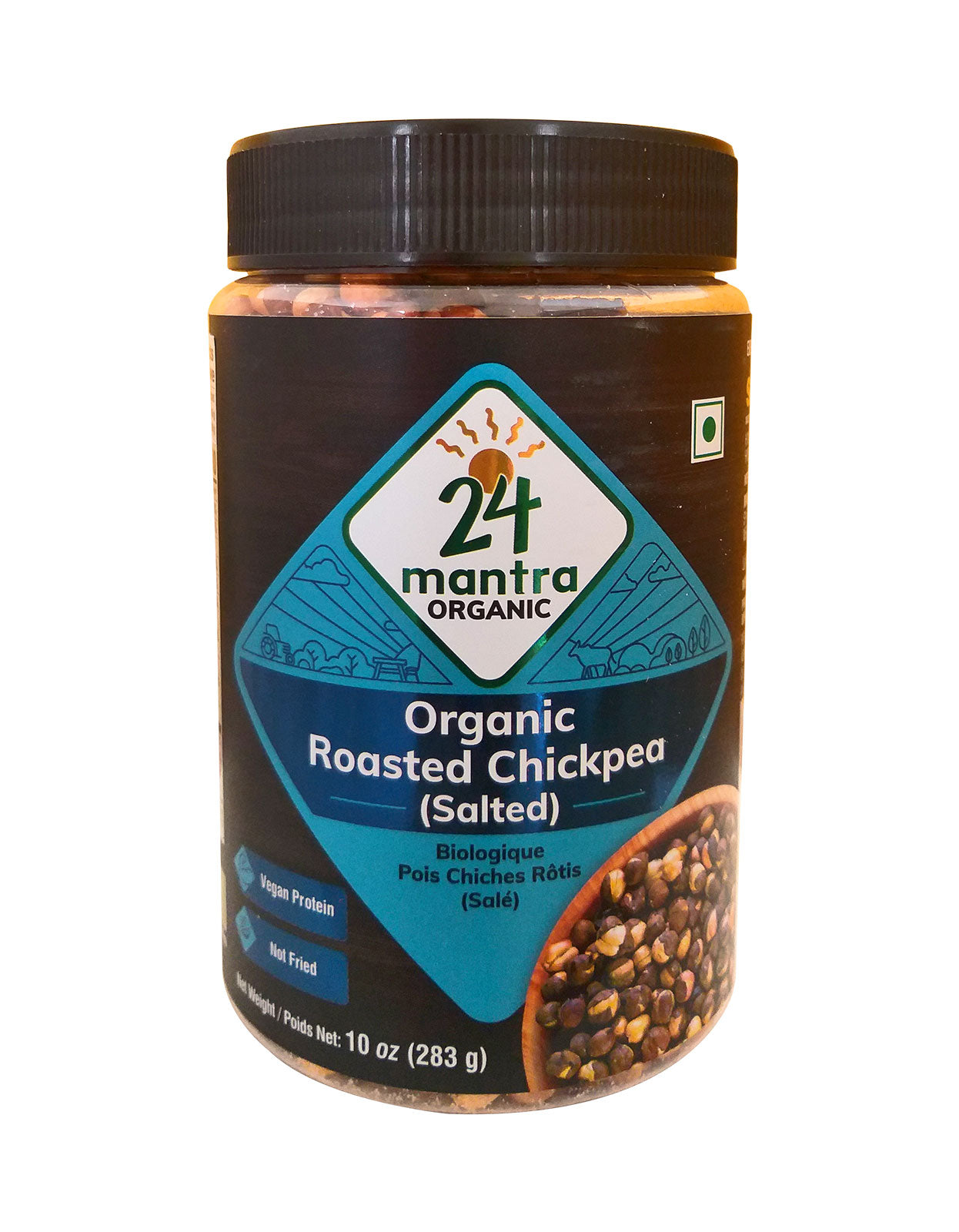 Roasted Chickpea Kala Chana (Salted), Certified Organic - 10 oz, Best by 09/2023