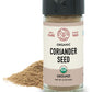 1.9 oz jar of organic ground coriander seasoning from Pure Indian Foods