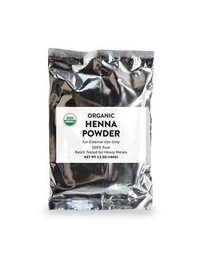 Package of Pure Indian Foods Organic Henna Powder for Hair & Skin