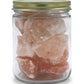 What a jar of our pure pink salt crystal stones looks like without the label.