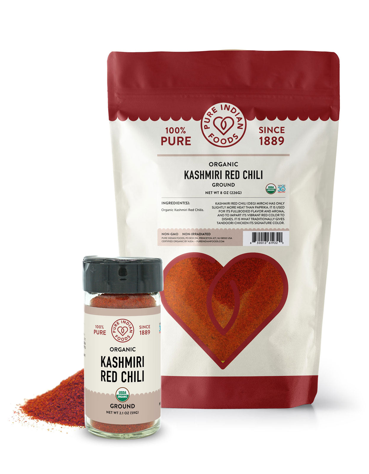 Kashmiri Chili Pepper Ground (Mild), Certified Organic