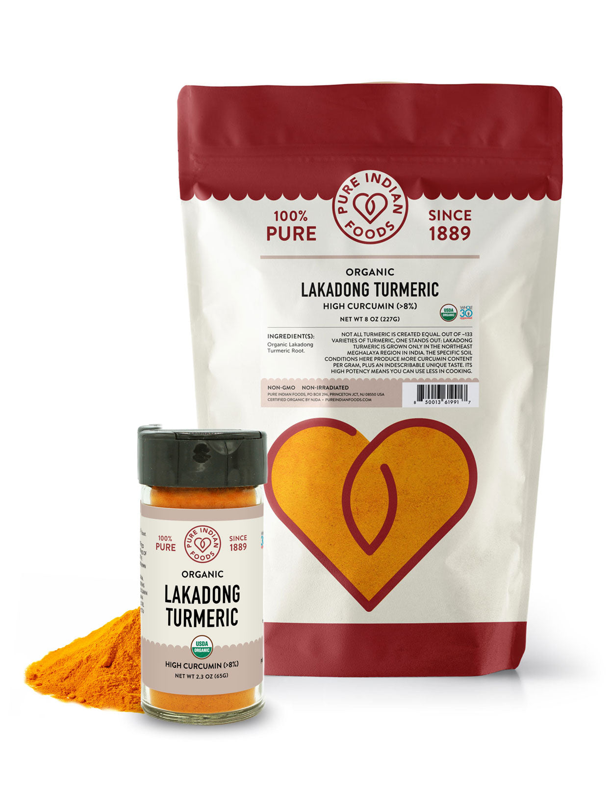 Lakadong Turmeric (High Curcumin >8%), Certified Organic