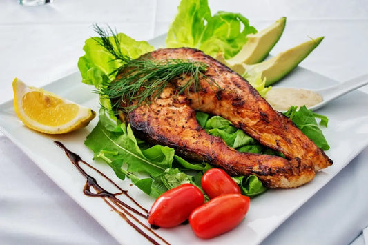 tandoori Salmon served on a bed of lettuce