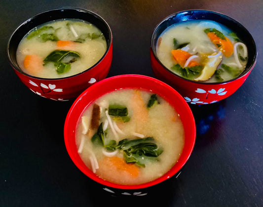 3 bowls of ginger Miso soup