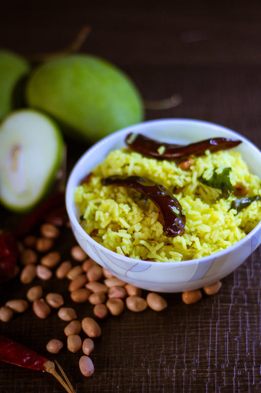 Indian Lemon Rice with Ghee-Roasted Peanuts