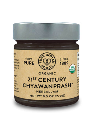 1 jar of organic chyawanprash from Pure Indian Foods, an ayurvedic herbal jam made according to traditional methods