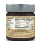 Back label of jar of Pure Indian Foods organic chyawanprash jam. Shows nutrition facts label as well as suggested use.