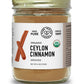 Large, 6 oz glass jar of Pure Indian Foods Organic Ceylon Cinnamon powder, freshly ground.