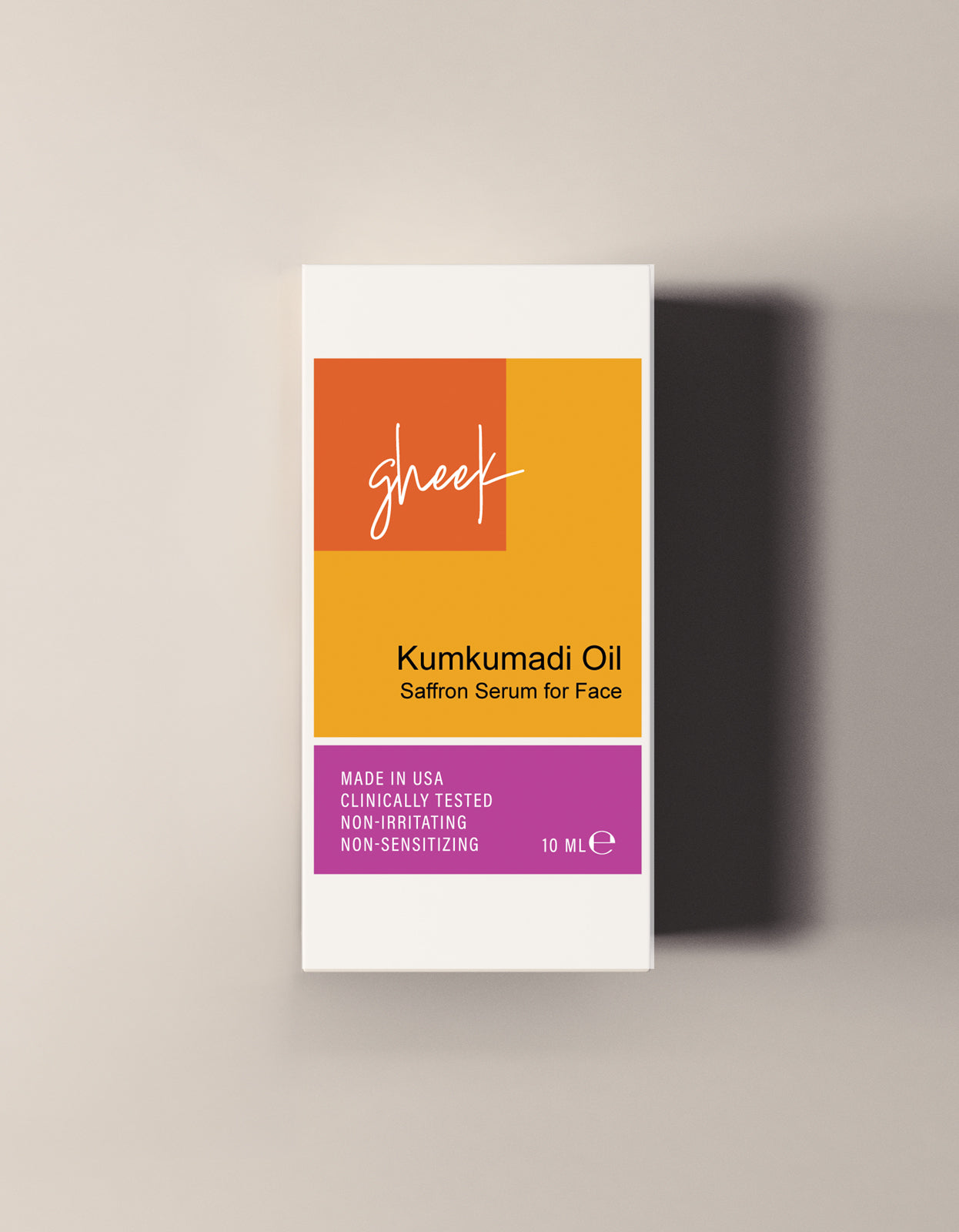 1 box of Kumkumadi oil, our GHEEK brand saffron serum 