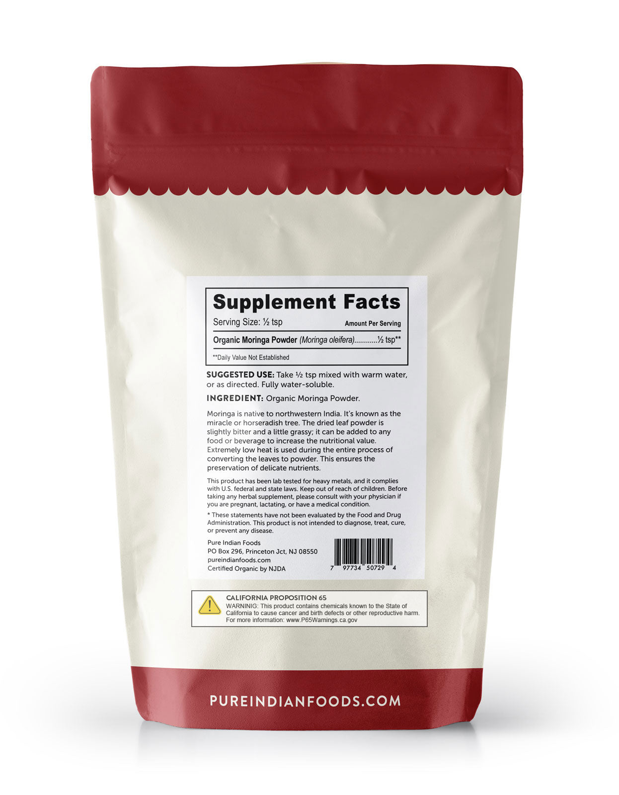 Organic Moringa Leaf Powder - 250g - Foto 9