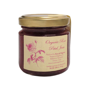 Jar of Organic Rose Petal Jam as sold by Pure Indian Foods.