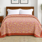 Handmade 100% Cotton Printed Blanket, Red Floral (88"x96"), Limited Edition Print