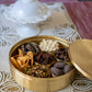 Gold Mandala Indian Spice Box, Solid Brass, Handmade