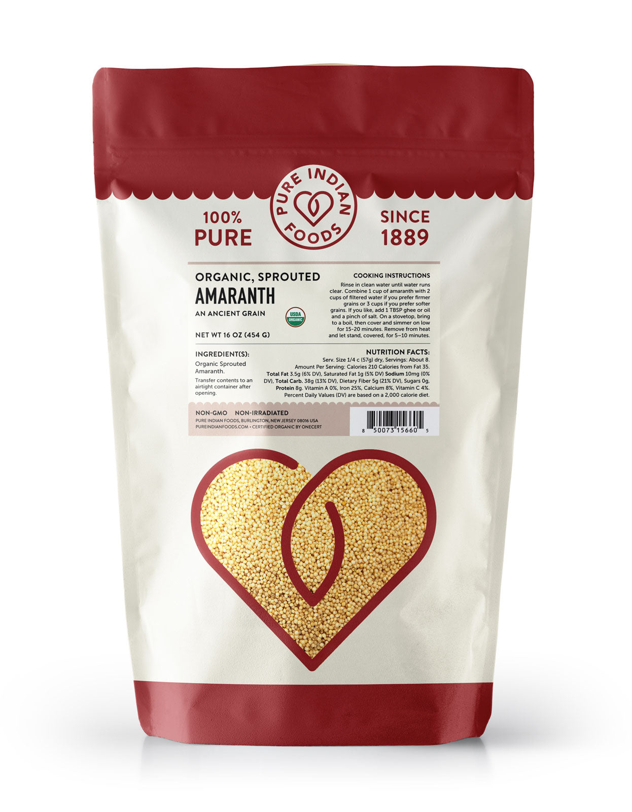 Sprouted Amaranth, Certified Organic
