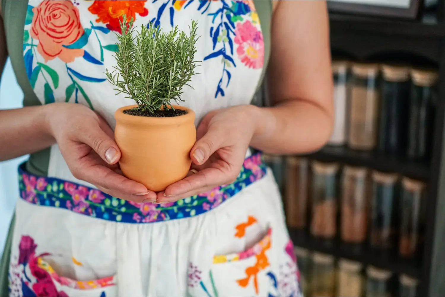 Use these Indian clay tea cups and pickle jars as decorative clayware! Picture shows a tea cup being used as a small planter.