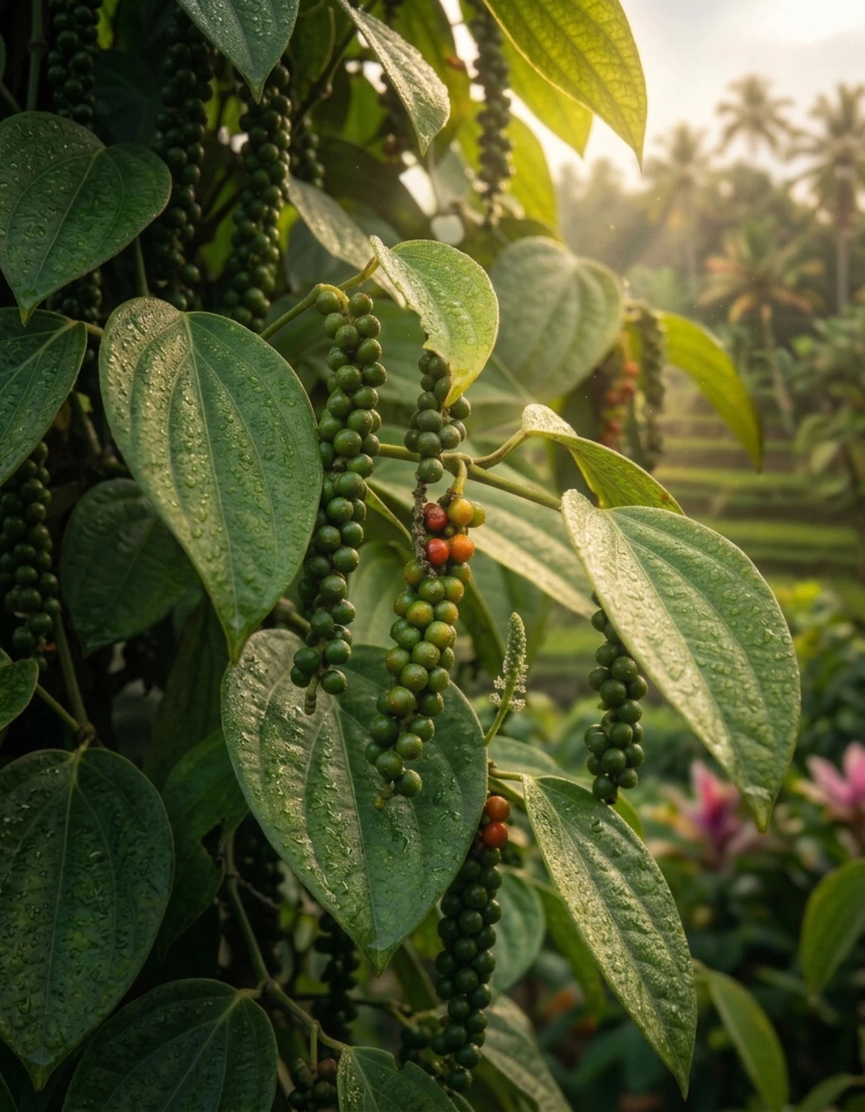 An organic malabar black pepper plant