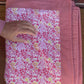 Handmade 100% Cotton Printed Blanket, Red Floral (88"x96"), Limited Edition Print