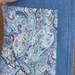 Handmade 100% Cotton Printed Blanket, Blue Paisley (88"x96"), Limited Edition Print