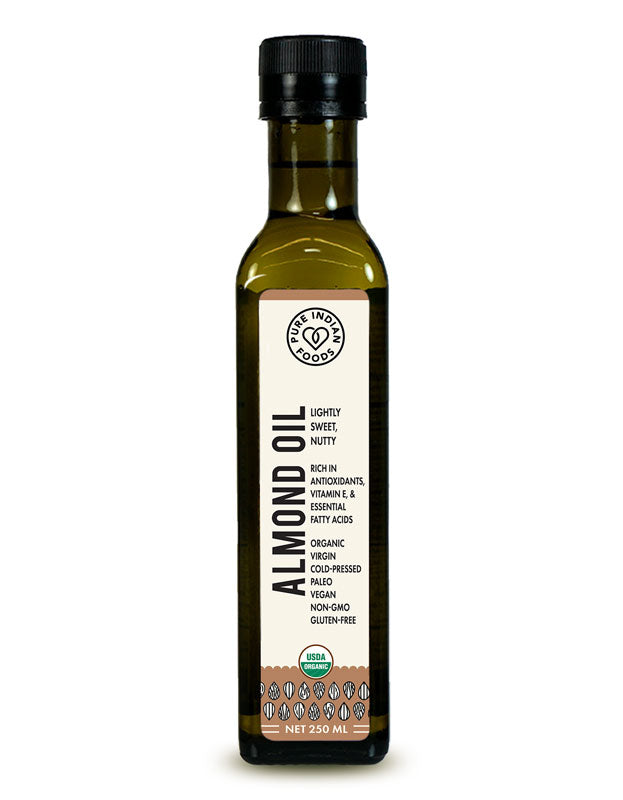 Almond Oil, Cold Pressed, Virgin & Certified Organic - 250 mL
