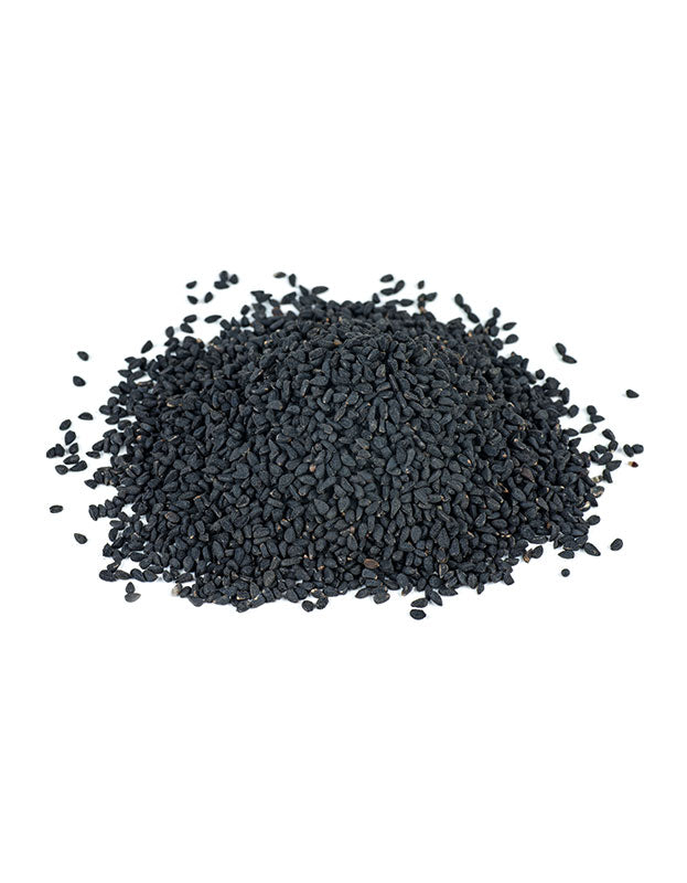 Small pile of organic black seed (kalonji seeds) from Pure Indian Foods