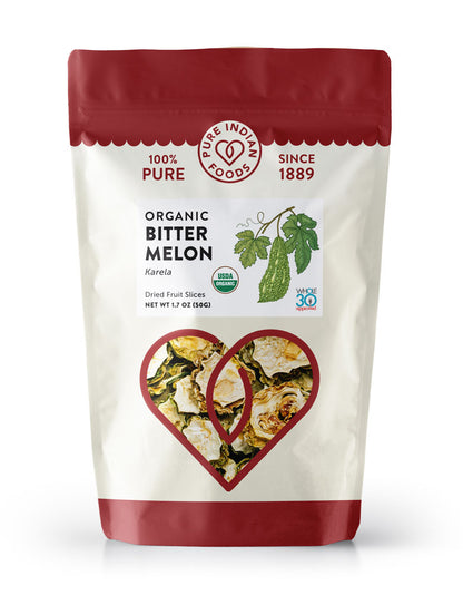1 packaged of Organic Bitter Melon from Pure Indian Foods.