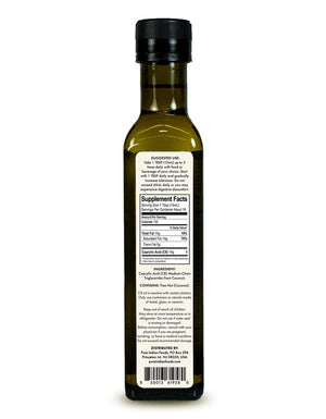 Supplement Facts label on a bottle of pure C8 MCT Oil from Pure Indian Foods
