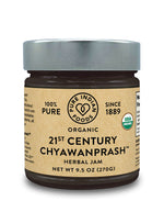 Jar of organic chyawanprash, an ayurvedic herbal jam by Pure Indian Foods.