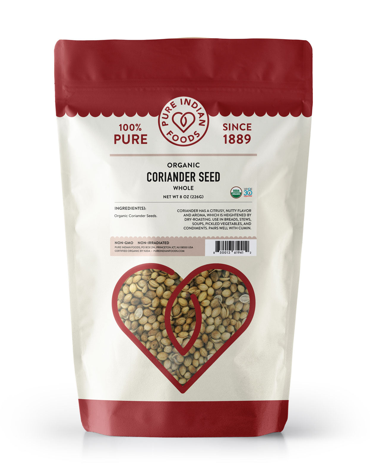 organic coriander seeds for planting Coriander Seed, Certified Organic Whole / 1.2 oz Glass Bottle