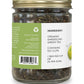 Ingredients label on a jar of loose leaf Organic Darjeeling Green Tea from Pure Indian Foods.