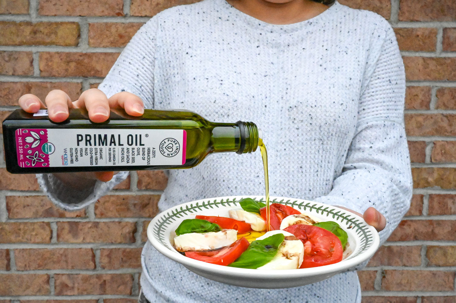 Caprese Salad made with Primal Oil from Pure Indian Foods