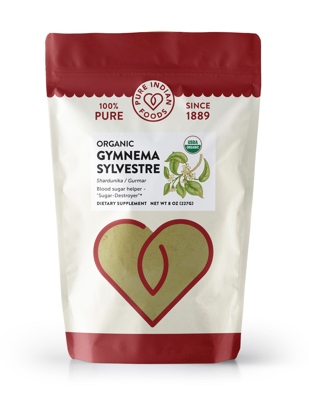 Gymnema sylvestre Powder, Certified Organic - 8 oz