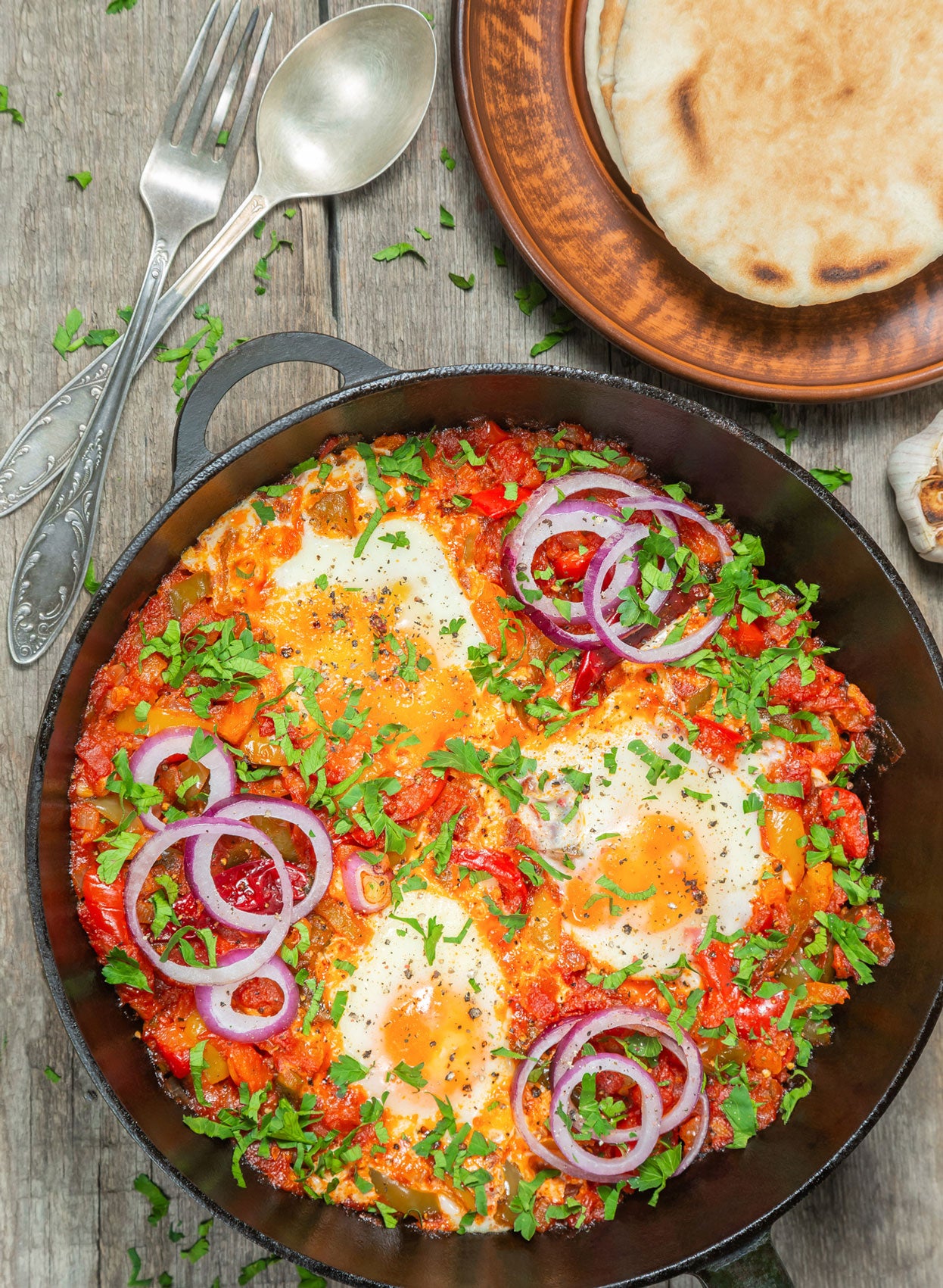 Gorgeous shakshuka made with our Mango hot sauce as the secret ingredient.