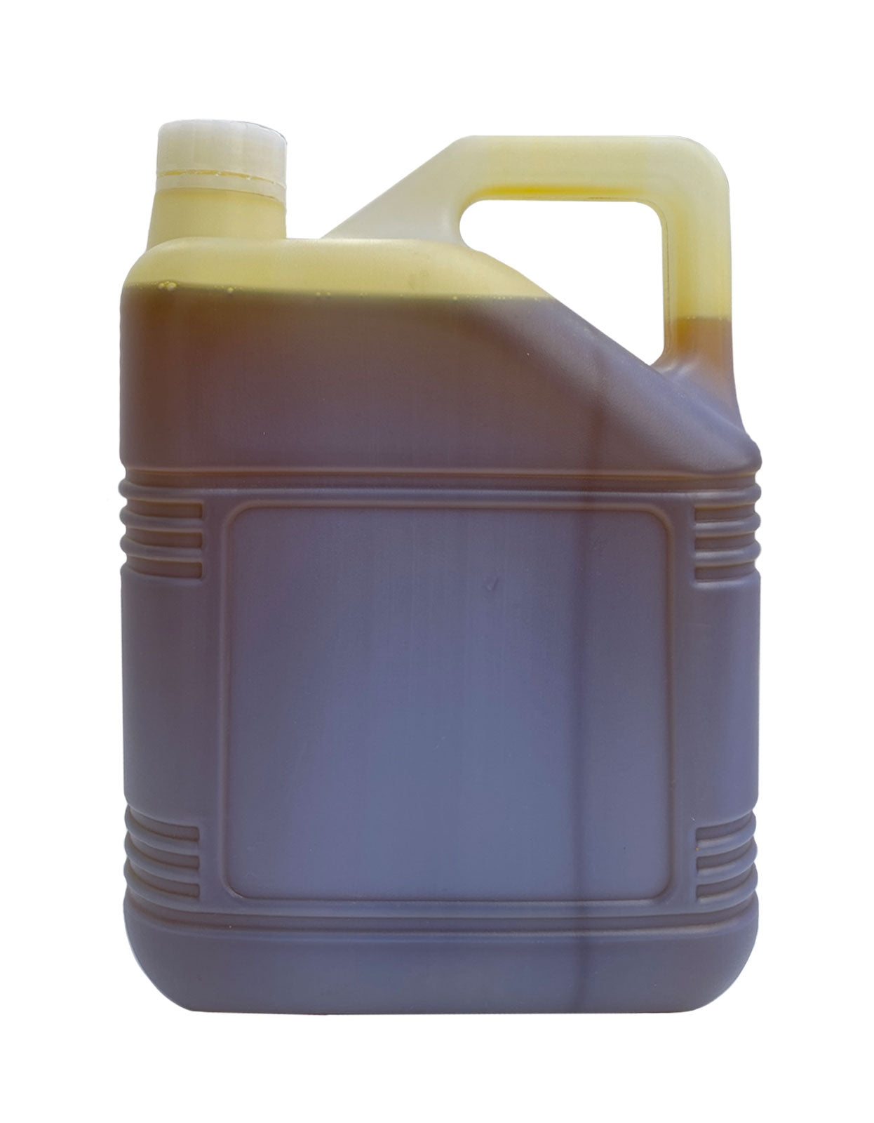 5 Liter jug of Pure Indian Foods Organic Mustard Oil.
