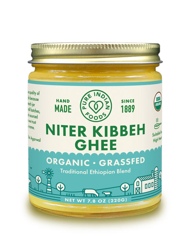 1 jar of Niter Kibbeh Ghee (Ethiopian Spiced Butter) from Pure Indian Foods. Ours is organic and grass-fed, as well as being super delicious!