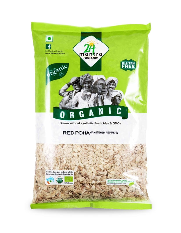 Poha Red (Flattened Rice) 2.2 lbs., Certified Organic