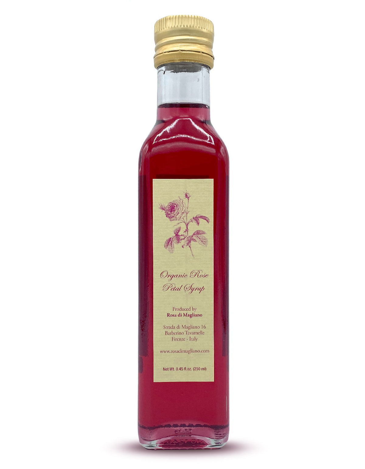 Syrup Roline Rose Syrup, Certified Organic - 8.5 oz (250mL)