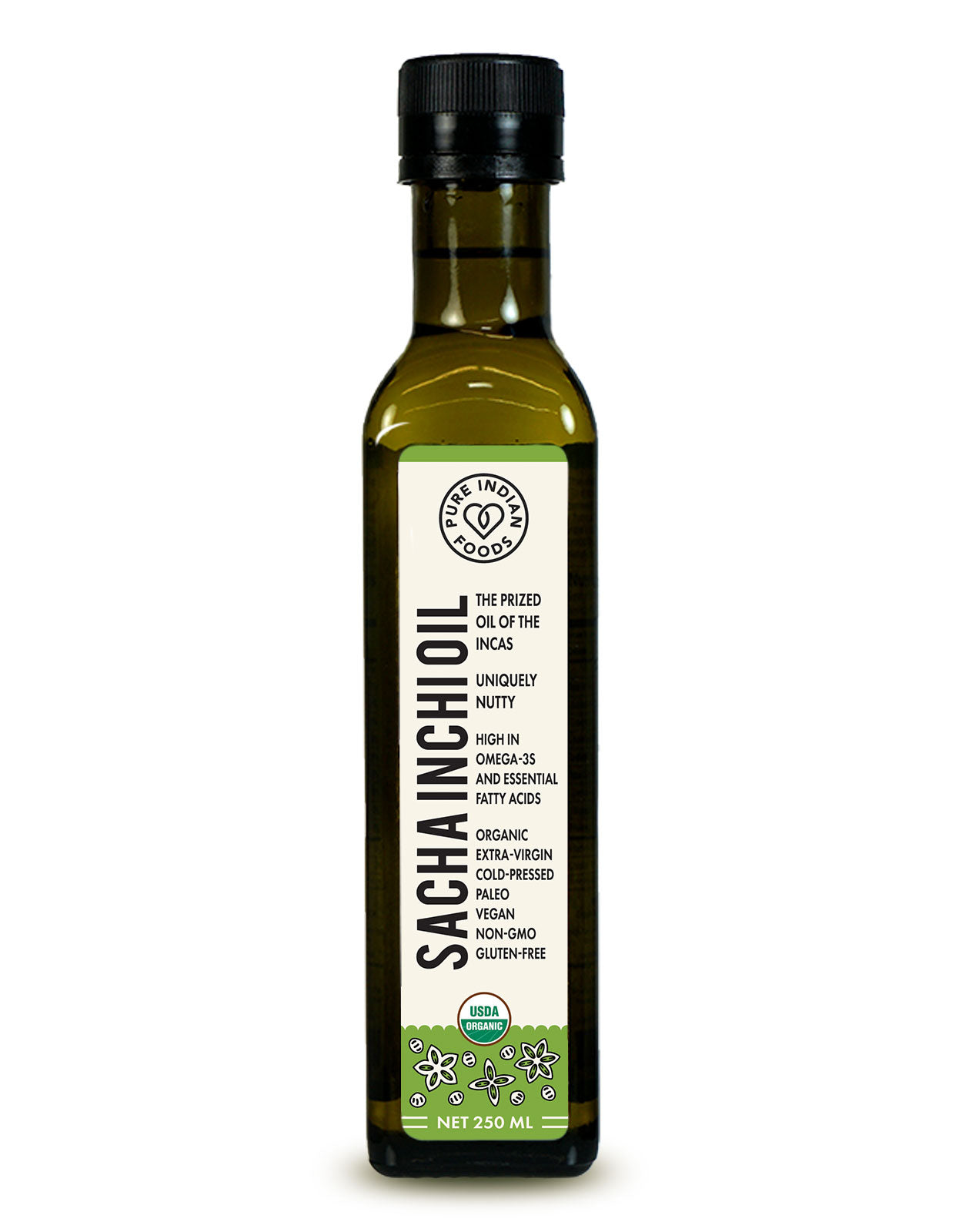 1 bottle of pure indian foods organic sacha inchi oil