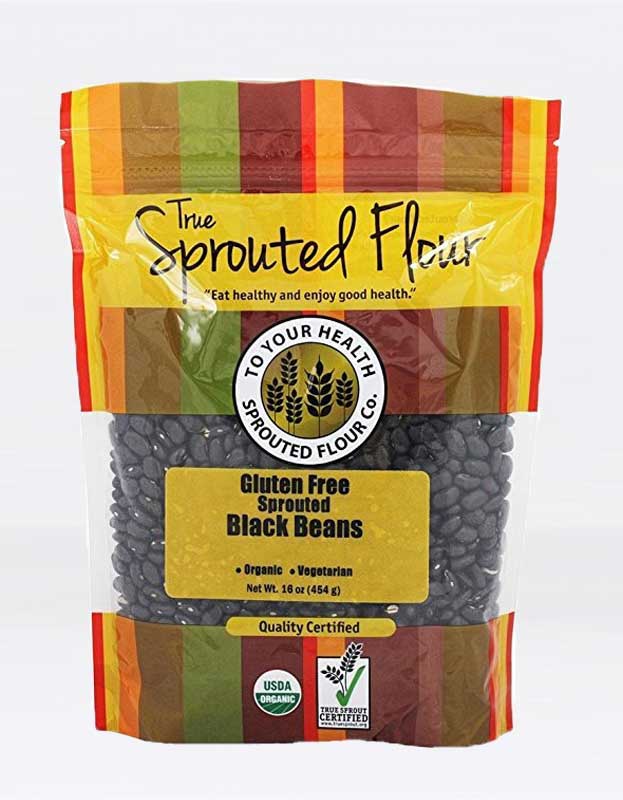Sprouted Black Beans 1 lb, Certified Organic