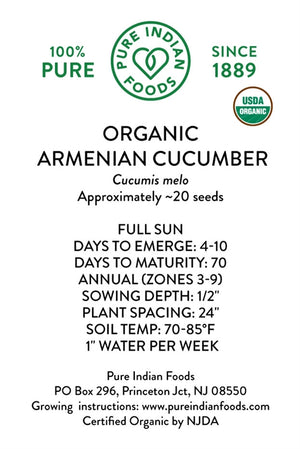 Organic Armenian Cucumber Seeds