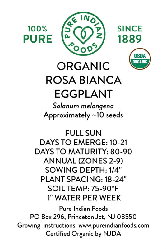 organic rose seeds Organic Rosa Bianca Eggplant Seeds
