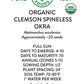 Organic Clemson Spineless Okra Seeds