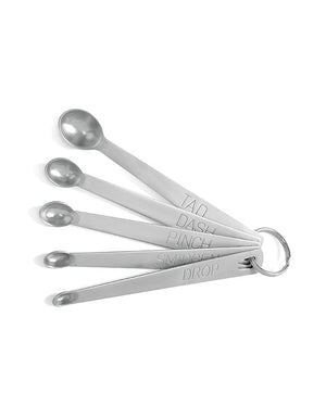 Mini Stainless Steel Measuring Spoons Set, with 5 Spoons (Tad, Dash, Pinch, Smidgen, Drop)