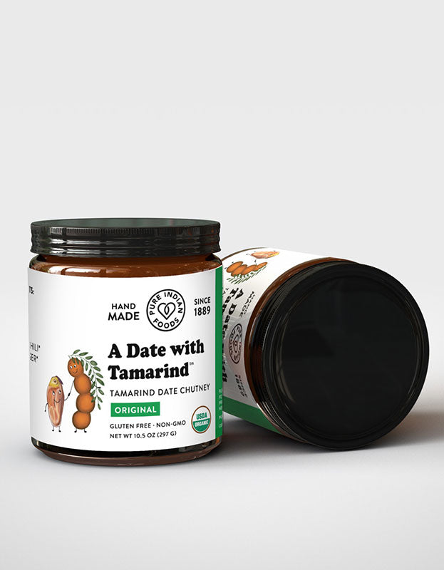 2 jars of A Date With Tamarind, the original tamarind date chutney from Pure Indian Foods.