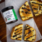 Two gooey grilled cheese sandwiches drizzled with the organic sweet tamarind chutney, also known as an imli chutney, from Pure Indian Foods