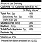 Nutrition Facts for a jar of Pure Indian Foods Organic Turmeric Superghee