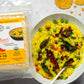 A bowl of stove top made organic kitchari from Pure Indian Foods. A traditional ayurvedic meal made with yellow split dal and aged himalayan basmati rice.
