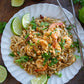 Artfully displayed plate of Pad Thai made with Pure Indian Foods Organic Tamarind Paste